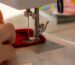A tidy sewing bench with tools within reach